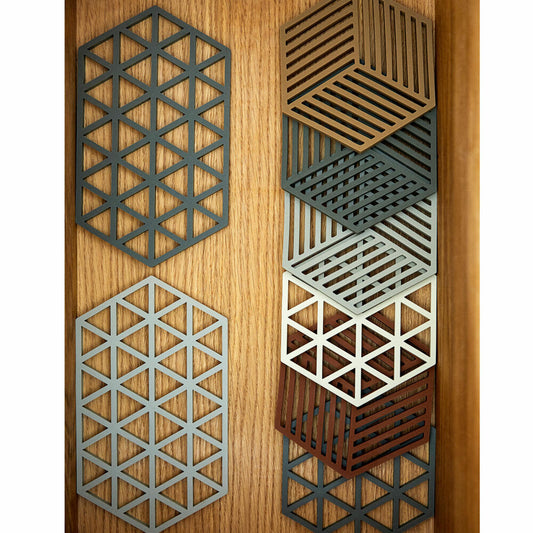 Zone Denmark Untersetzer Hexagon, Glasuntersetzer, Getränkeuntersetzer, Silikon, Dark Camel, 24347