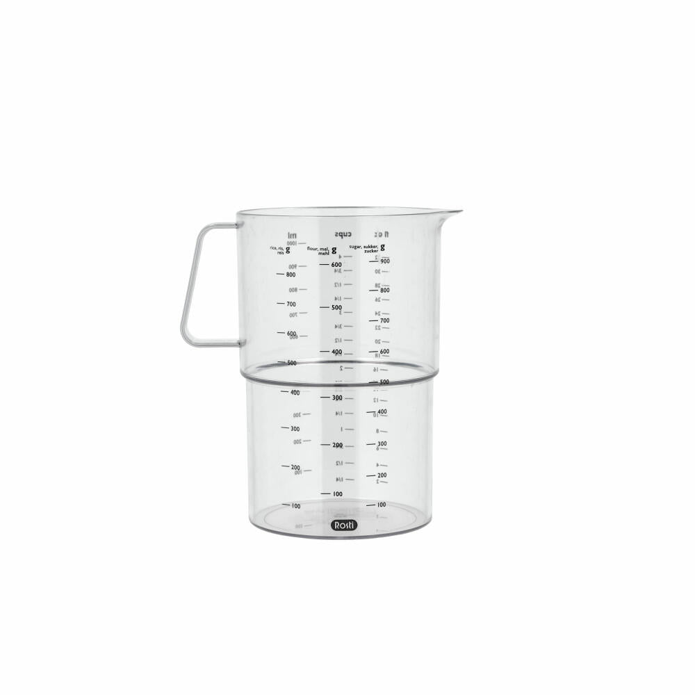 Rosti measuring cup Mensura, measuring jug, measuring cup, SAN plastic, clear, 1 L, 25297