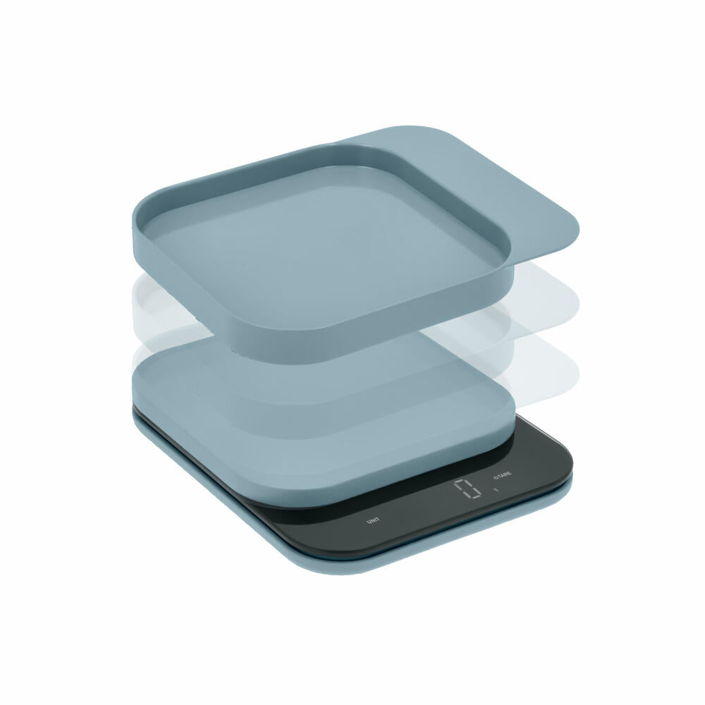 Rosti kitchen scale Mensura, gram scale, ABS plastic, Dusty Blue, up to 10 kg, 25685