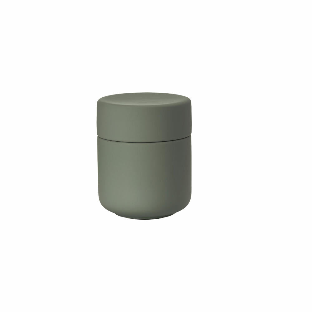 Zone Denmark Jar with Lid Ume, Ceramic Container, Storage Jar, Bathroom, Stoneware, Olive Green, 26438