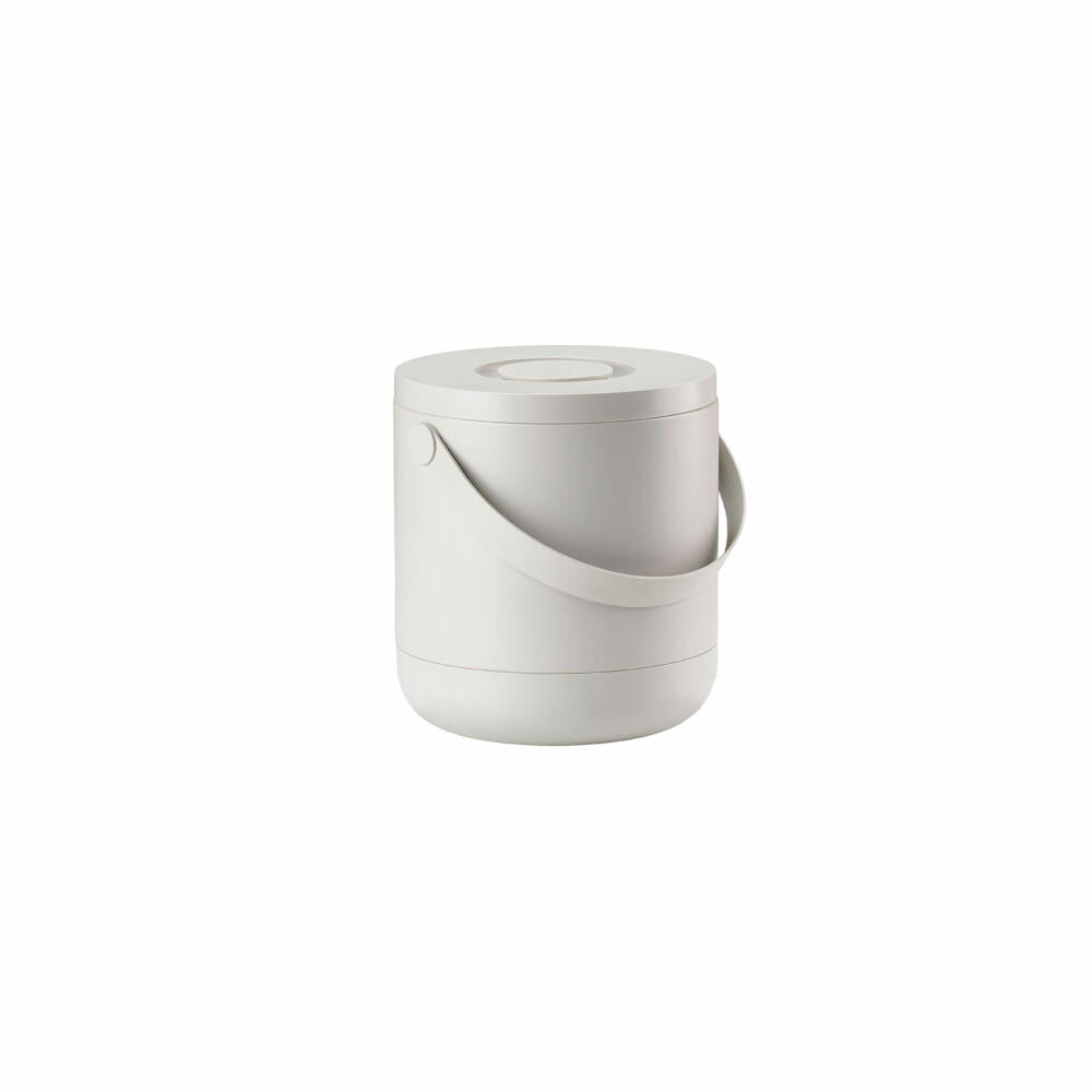 Zone Denmark Trash can Circular, organic waste bin, waste container, table bin, ABS, Warm Grey, 15 L, 26514