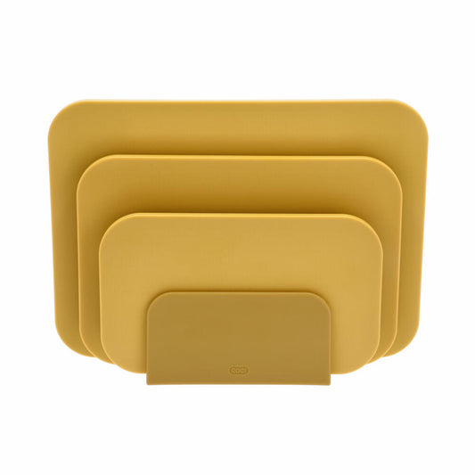Rosti Schneidebrett-Set Choptima 4-tlg., Schneidunterlage, PE-Kunststoff, Curry, 27822