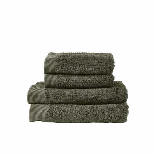 Zone Denmark Handtuch Classic, 4-tlg., Duschtuch, Badetuch, Gästehandtuch, Baumwolle, Olive Green, 28639