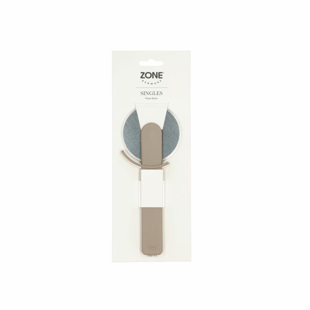 Zone Denmark Pizza Wheel Singles Soft Taupe, PP plastic, stainless steel, brown, 20 cm, 29618