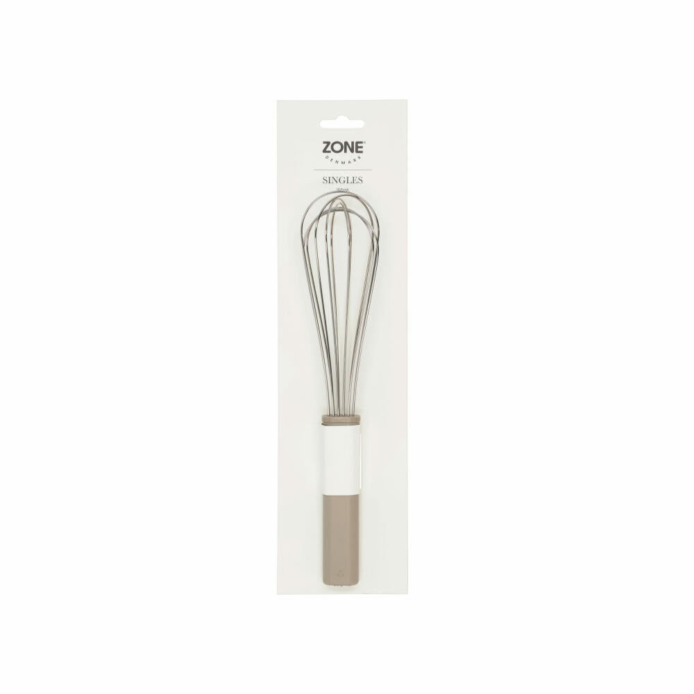 Zone Denmark Schneebesen Singles Soft Taupe, PP-Kunststoff, Edelstahl, Braun, 28 cm, 29630