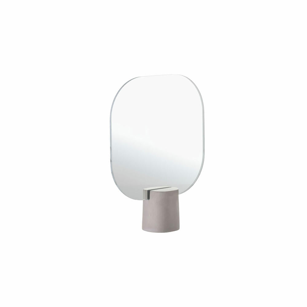 Zone Denmark Table Mirror Time Concrete, Cosmetic Mirror, Concrete, Glass, Grey, 30746