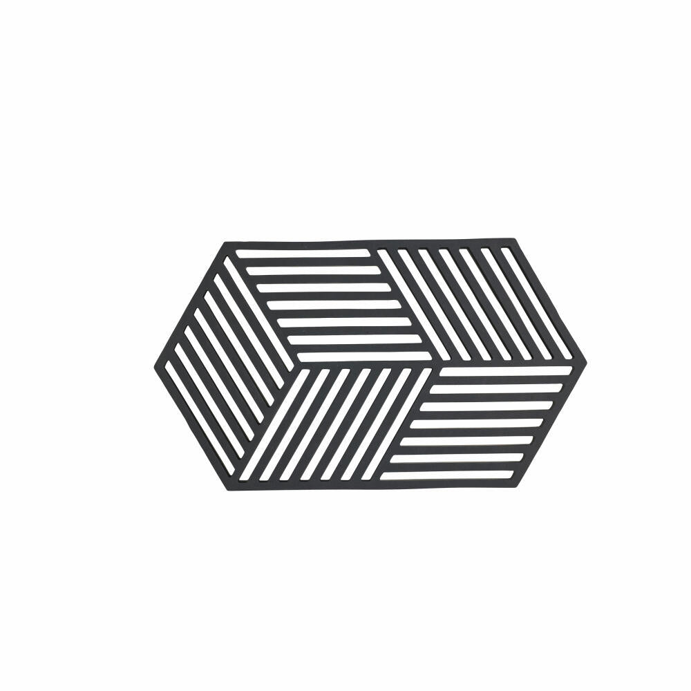 Zone Denmark Untersetzer Hexagon Black, Silikon, Schwarz, 24 cm, 31610