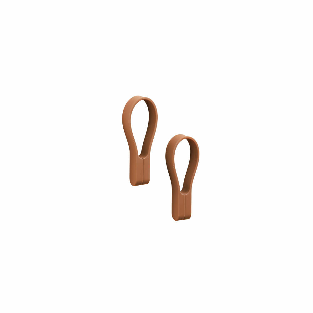 Zone Denmark Handtuchhalter Loop Magnet Terracotta 2er Set, Silikon, Rot, 31997