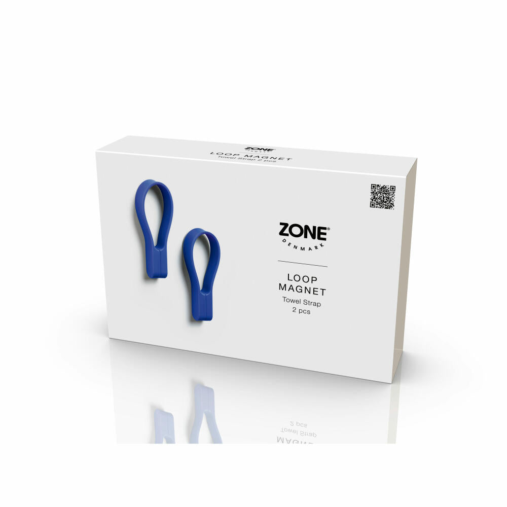 Zone Denmark Handtuchhalter Loop Magnet Indigo Blue 2er Set, Silikon, Blau, 31998