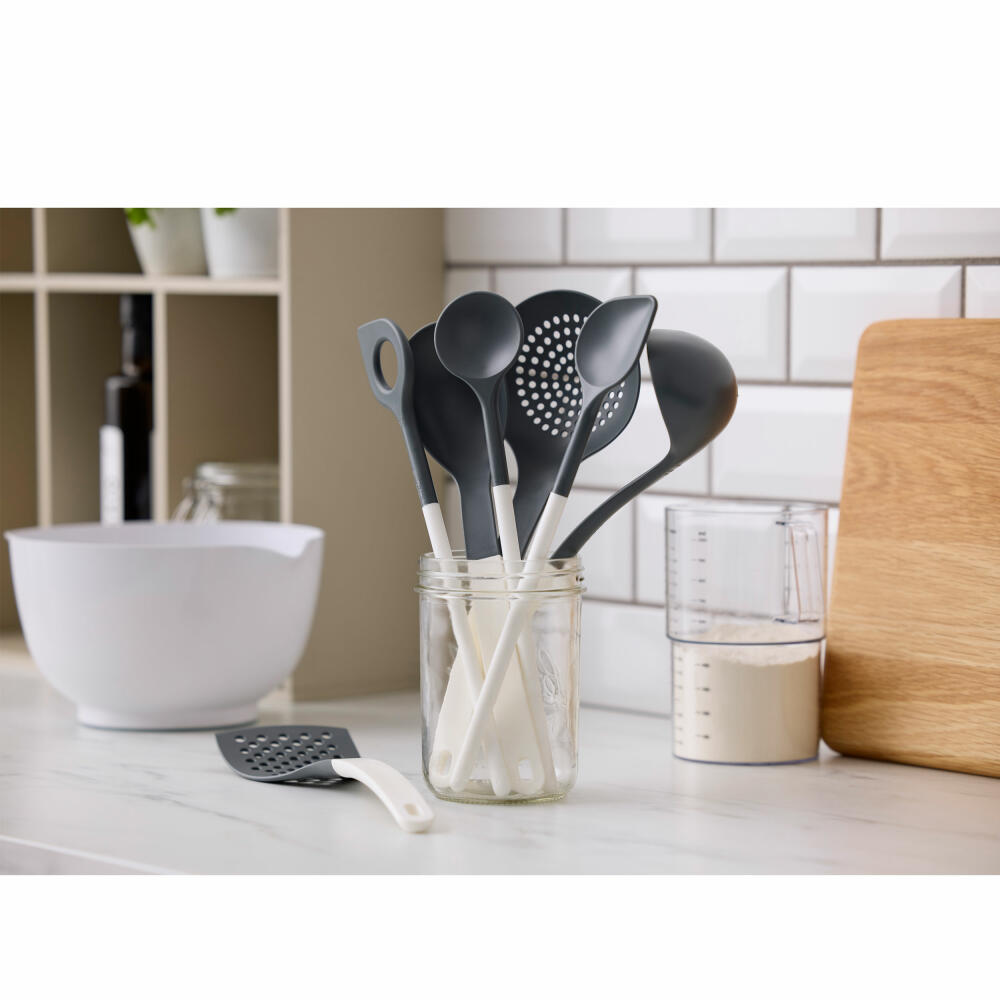Rosti Kochlöffel mit Loch New Optima, Küchenhelfer, Nylon, Weiß, 31 cm, 32151