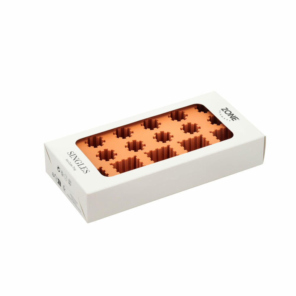 Zone Denmark Eiswürfelform Singles Apricot, Silikon, Orange, 22 x 11 cm, 32234