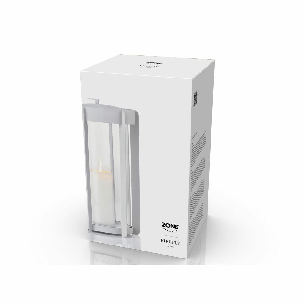 Zone Denmark Laterne Firefly Soft Grey, Windlicht, Stahl, Grau, 35 cm, 32316