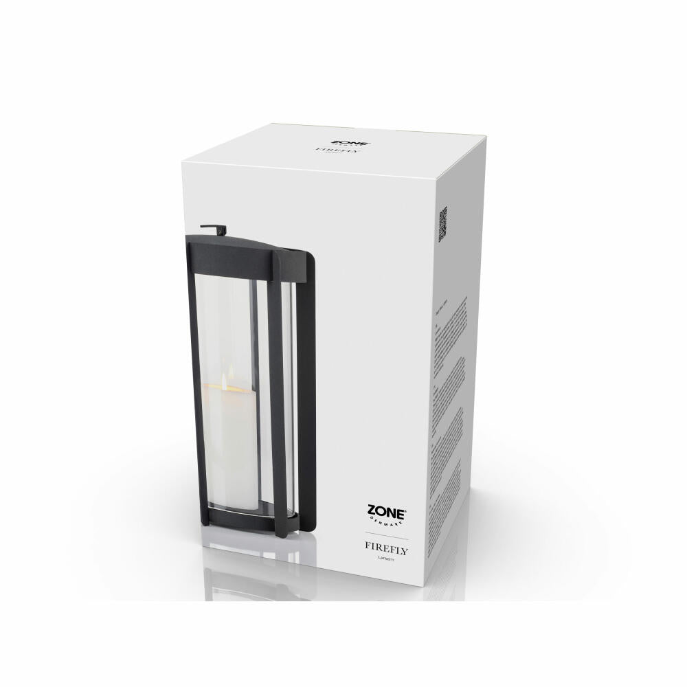 Zone Denmark Laterne Firefly Black, Windlicht, Stahl, Schwarz, 35 cm, 32317