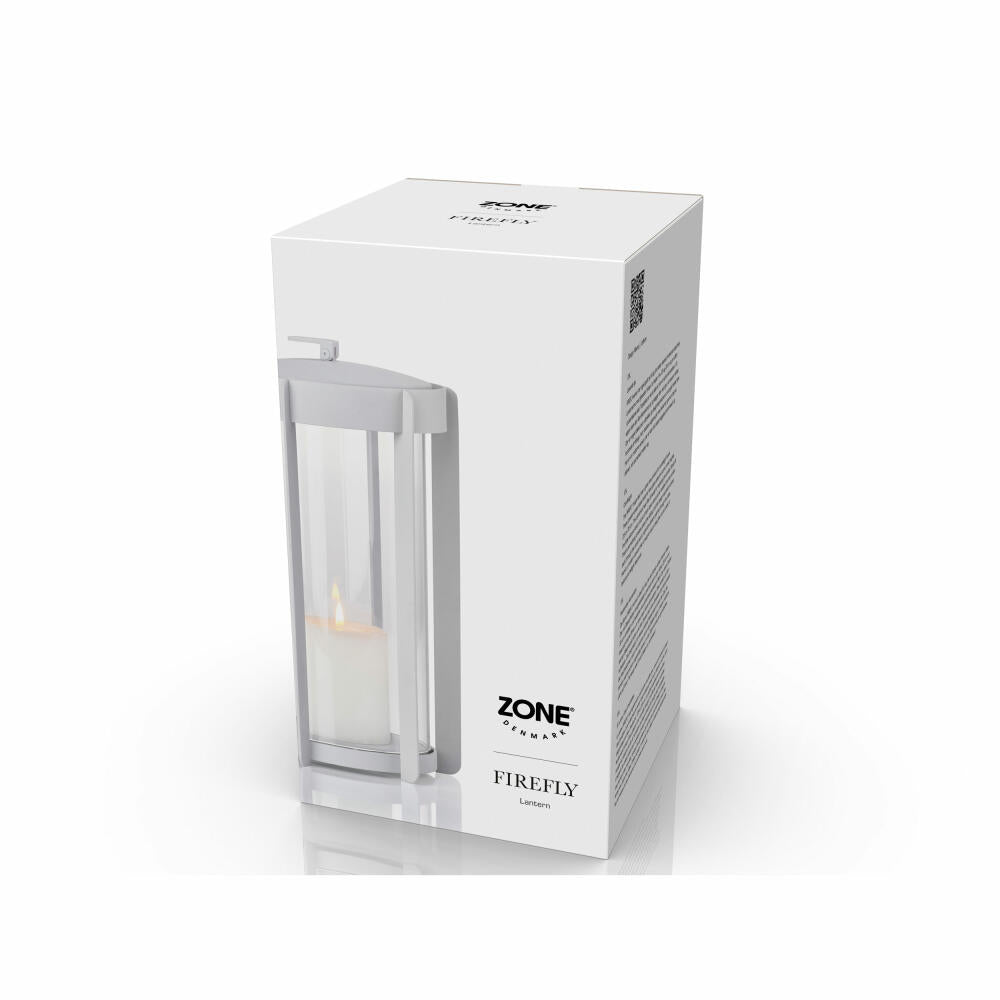 Zone Denmark Laterne Firefly Soft Grey, Windlicht, Stahl, Grau, 25 cm, 32318