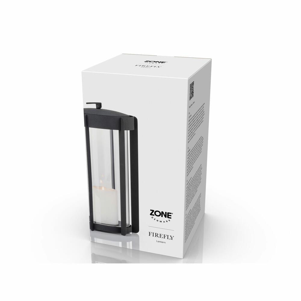 Zone Denmark Laterne Firefly Black, Windlicht, Stahl, Schwarz, 25 cm, 32319