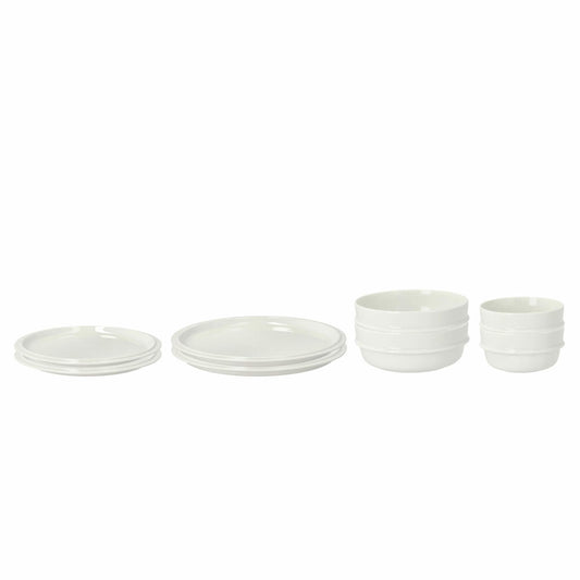 Zone Denmark Geschirr-Set Eau 8-tlg., Teller, Schalen, Porzellan, Weiß, 33085