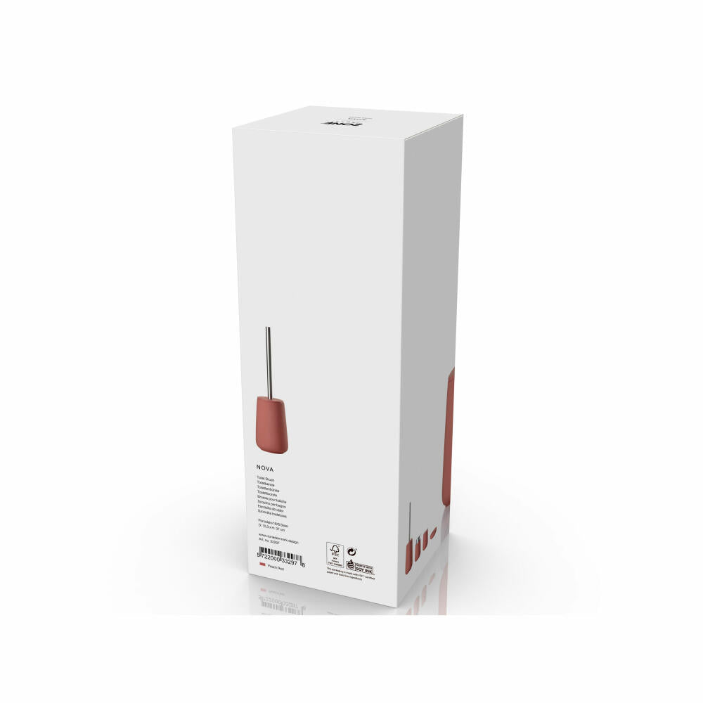 Zone Denmark Toilettenbürste Nova Peach Red, Porzellan, 18/8 Stahl, Rot, 33297