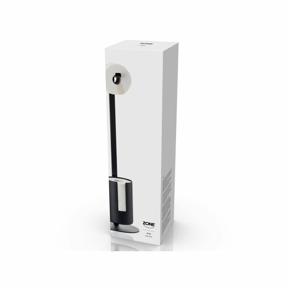 Zone Denmark Toilet Paper Holder Rim Black Freestanding, Aluminium, Black, 20 x 75 cm, 33526