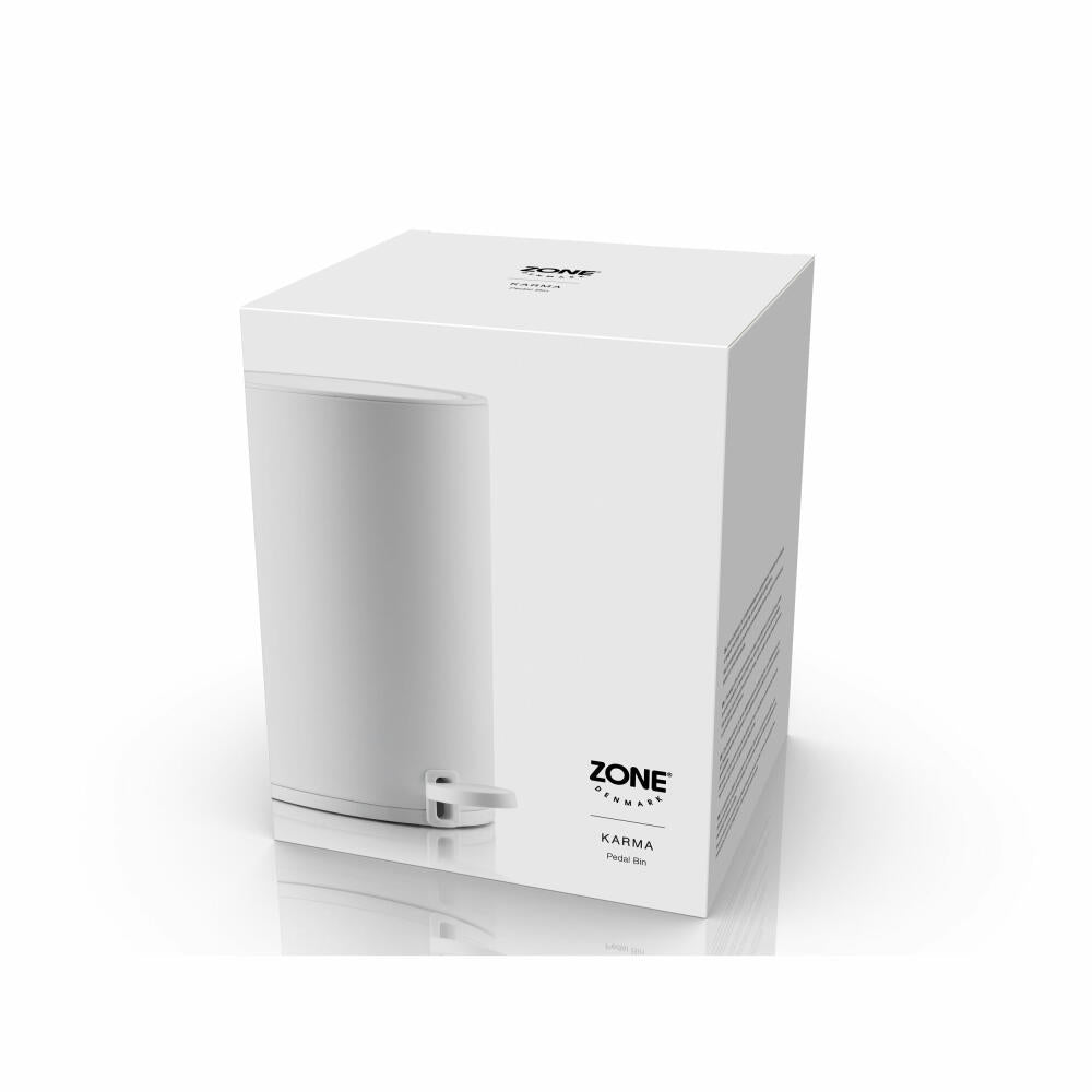 Zone Denmark Pedaleimer Karma White, Abfalleimer, Stahl, ABS, Weiß, 3 L, 34442
