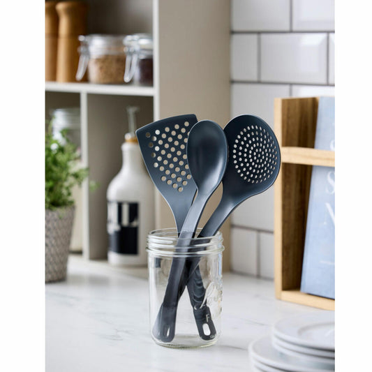 Rosti Küchenhelfer-Set New Optima 3-tlg., Kochlöffel, Pfannenwender, Nylon, Schwarz, 34592