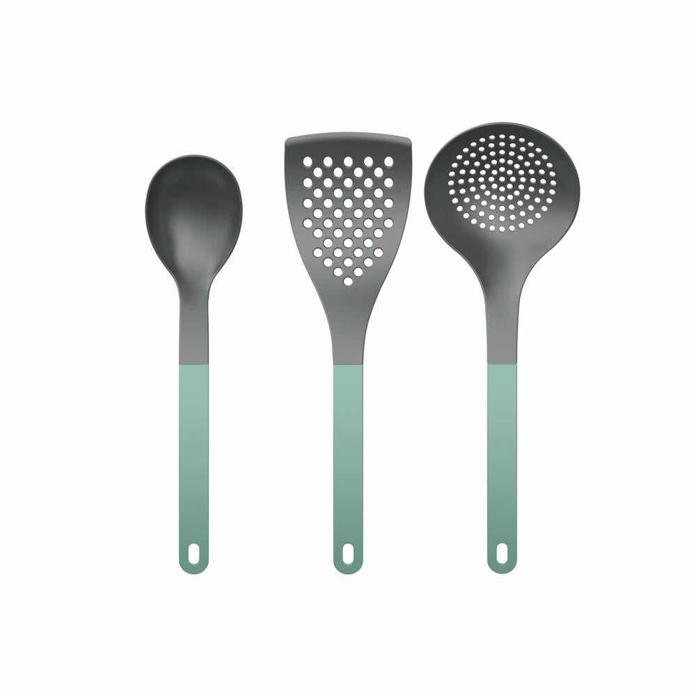 Rosti Küchenhelfer-Set New Optima 3-tlg. Nordic Green 3-tlg., Kochlöffel, Pfannenwender, Nylon, Grün, 34597