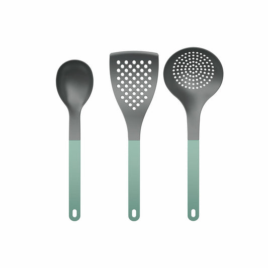 Rosti Küchenhelfer-Set New Optima 3-tlg. Nordic Green 3-tlg., Kochlöffel, Pfannenwender, Nylon, Grün, 34597