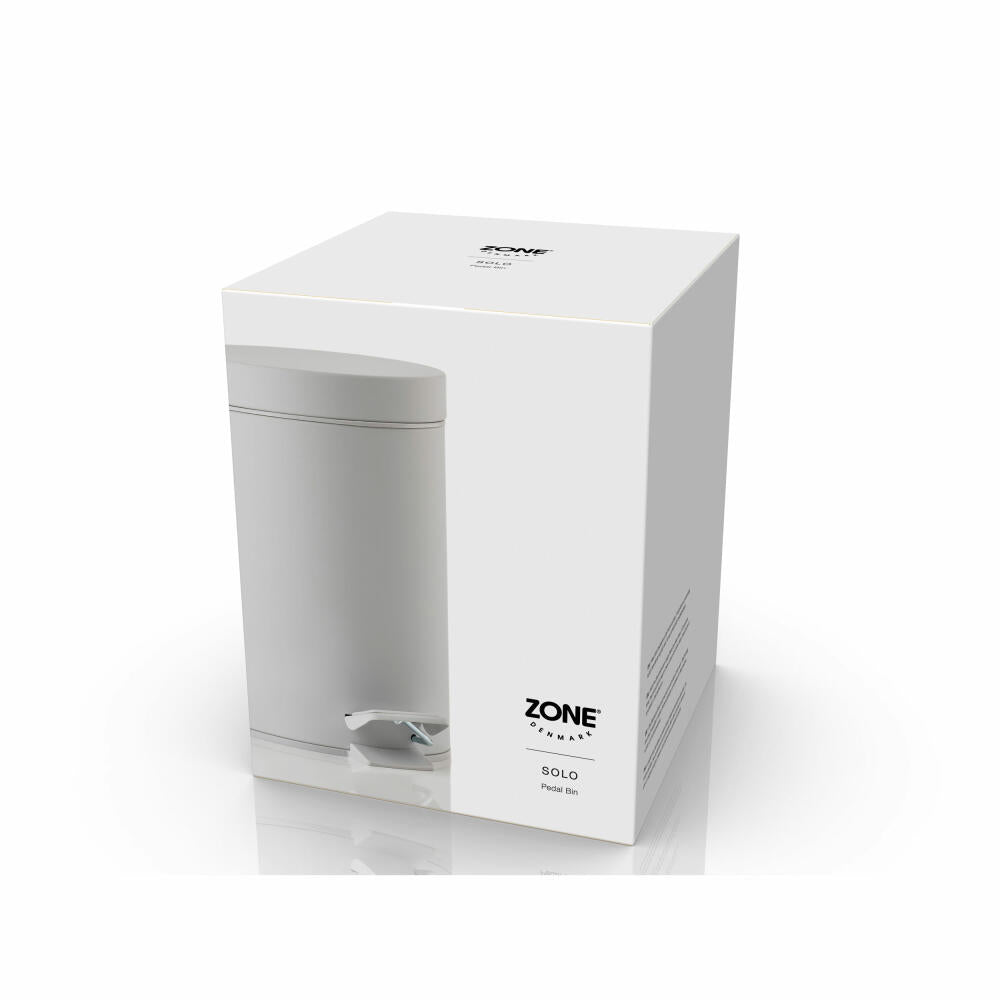 Zone Denmark Pedaleimer Solo Soft Grey, Abfalleimer, 18/8 Stahl, Grau, 3 L, 34774