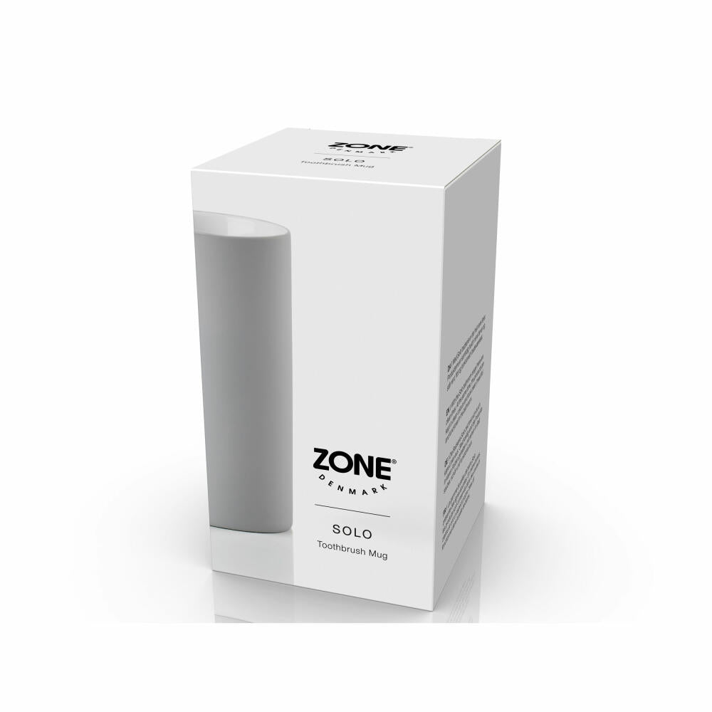 Zone Denmark Zahnbürstenbecher Solo Soft Grey, Zahnbürstenhalter, Porzellan, Grau, 34776