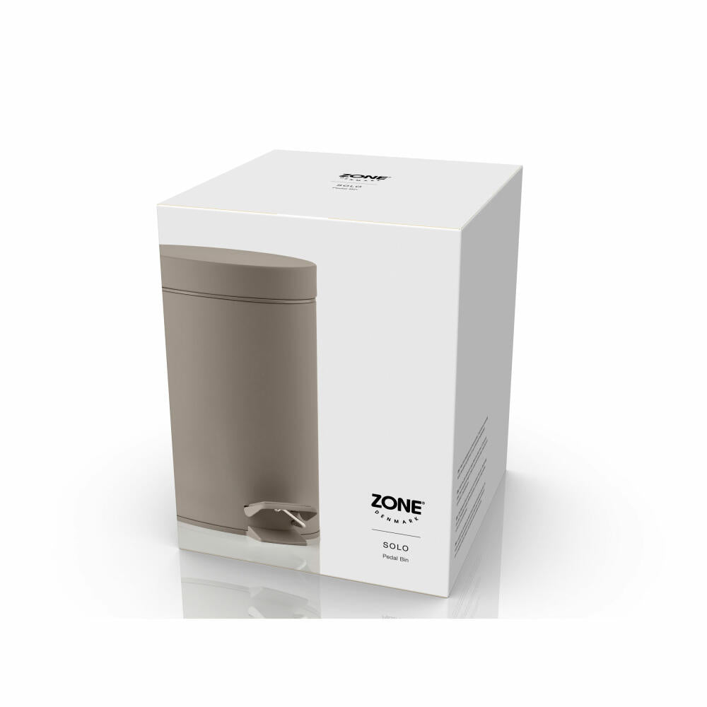 Zone Denmark Pedaleimer Solo Taupe, Abfalleimer, 18/8 Stahl, Braun, 3 L, 34779