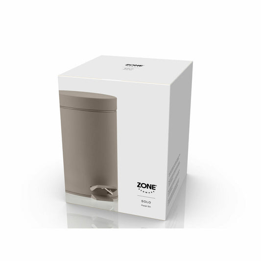 Zone Denmark Pedaleimer Solo Taupe, Abfalleimer, 18/8 Stahl, Braun, 3 L, 34779