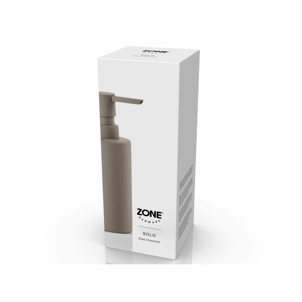 Zone Denmark Seifenspender Solo Taupe, Porzellan, ABS, Braun, 300 ml, 34780