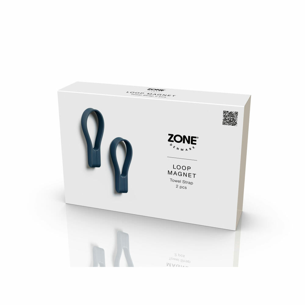 Zone Denmark Handtuchhalter Loop Magnet 2er Set Royal Blue, Silikon, Blau, 34874