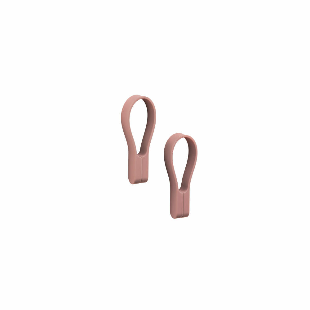 Zone Denmark Handtuchhalter Loop Magnet 2er Set Peach Red, Silikon, Rot, 34875