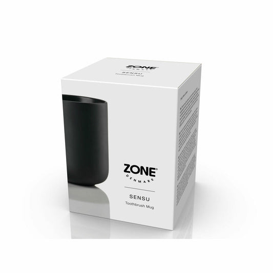 Zone Denmark Zahnbürstenbecher Sensu Black, Zahnbürstenhalter, Steinzeug, Schwarz, 34927