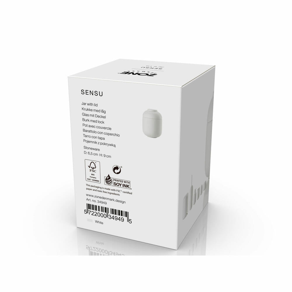 Zone Denmark Aufbewahrungsdose Sensu White, Steinzeug, Weiß, 6.5 x 9 cm, 34949