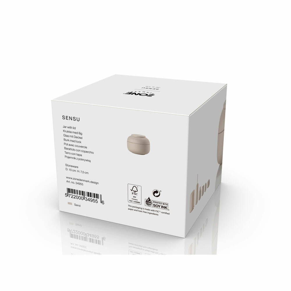 Zone Denmark Aufbewahrungsdose Sensu Sand, Steinzeug, Natur, 10 x 7.5 cm, 34955