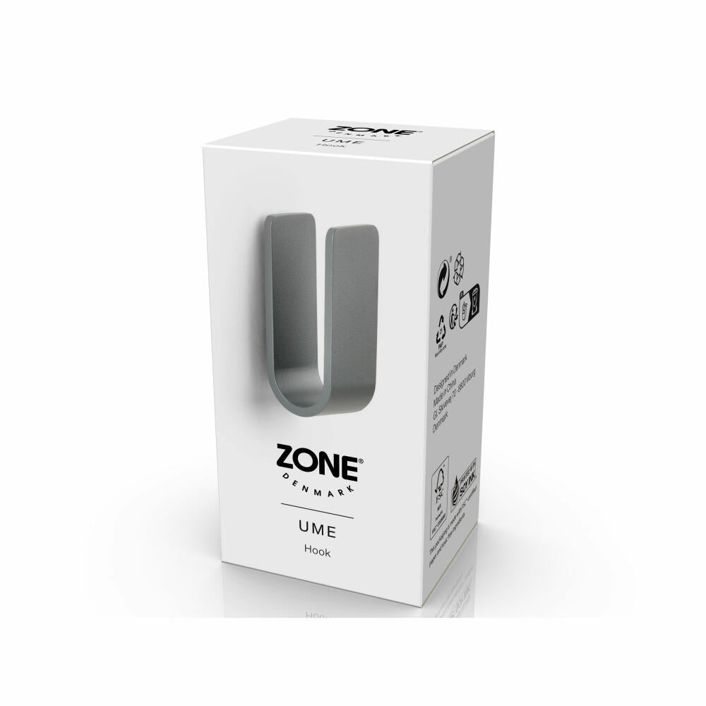 Zone Denmark Haken Ume Grey, Handtuchhaken, Aufhängung, Aluminium, Grau, 34989