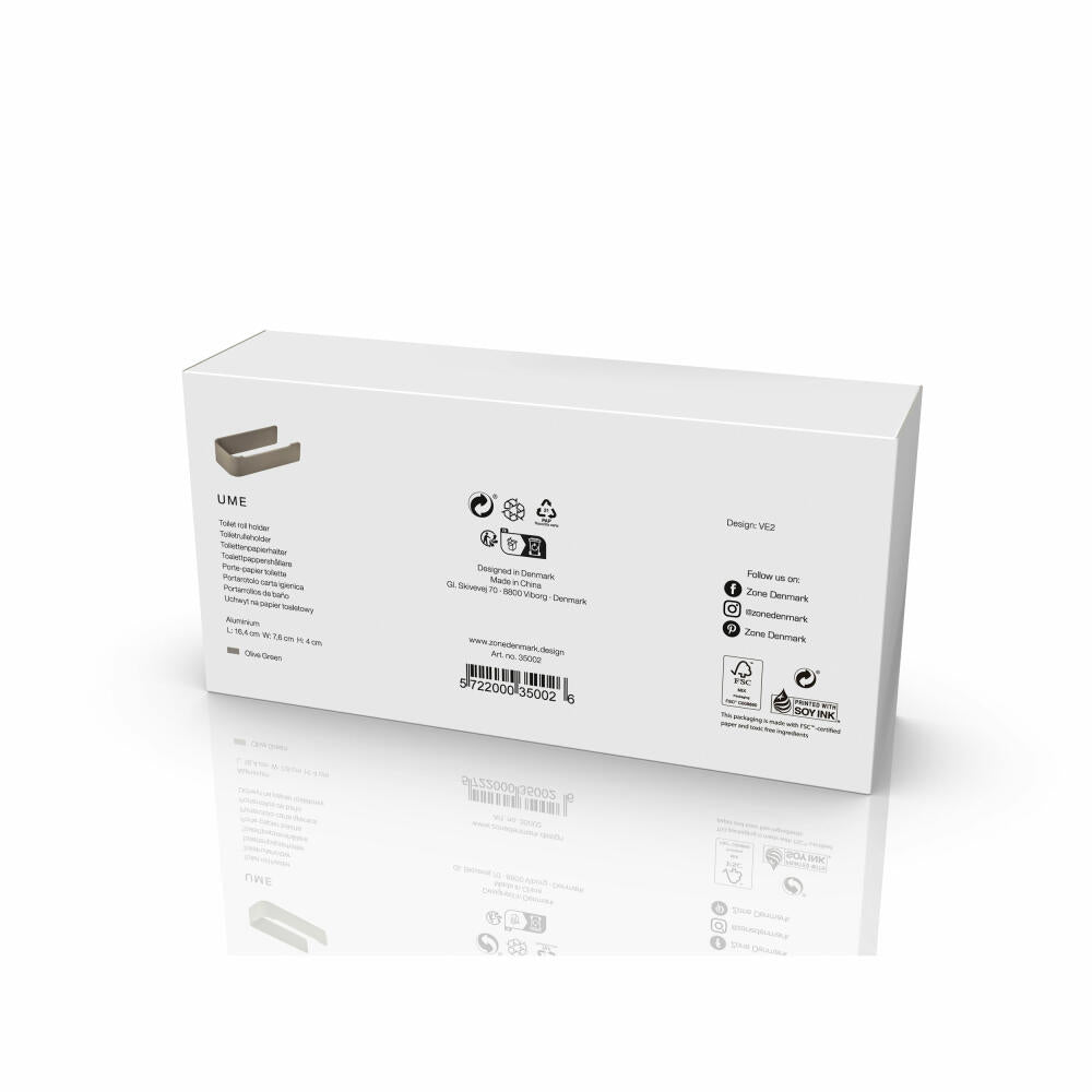 Zone Denmark Toilettenpapierhalter Ume Taupe, WC-Rollenhalter, Aluminium, Braun, 35002