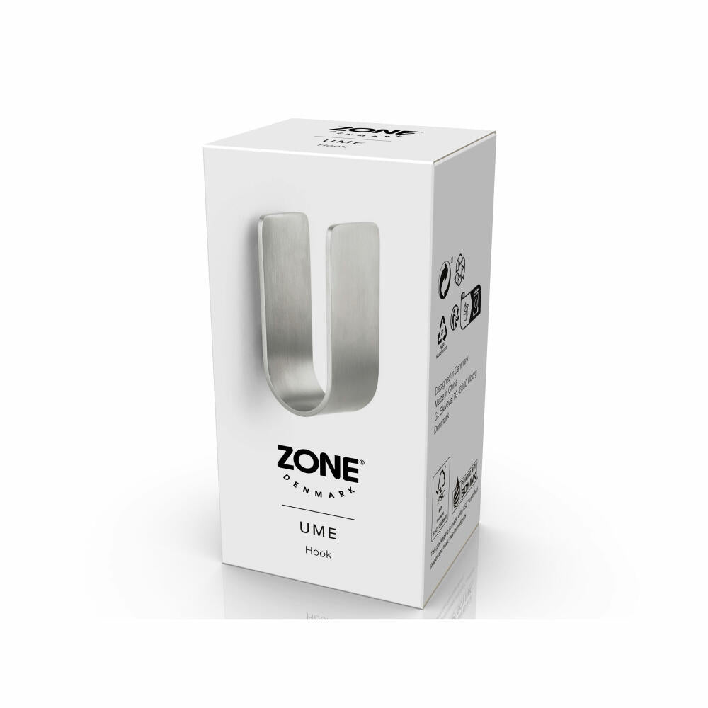 Zone Denmark Haken Ume Steel, Handtuchhaken, Aufhängung, Edelstahl, Silberfarben, 35005