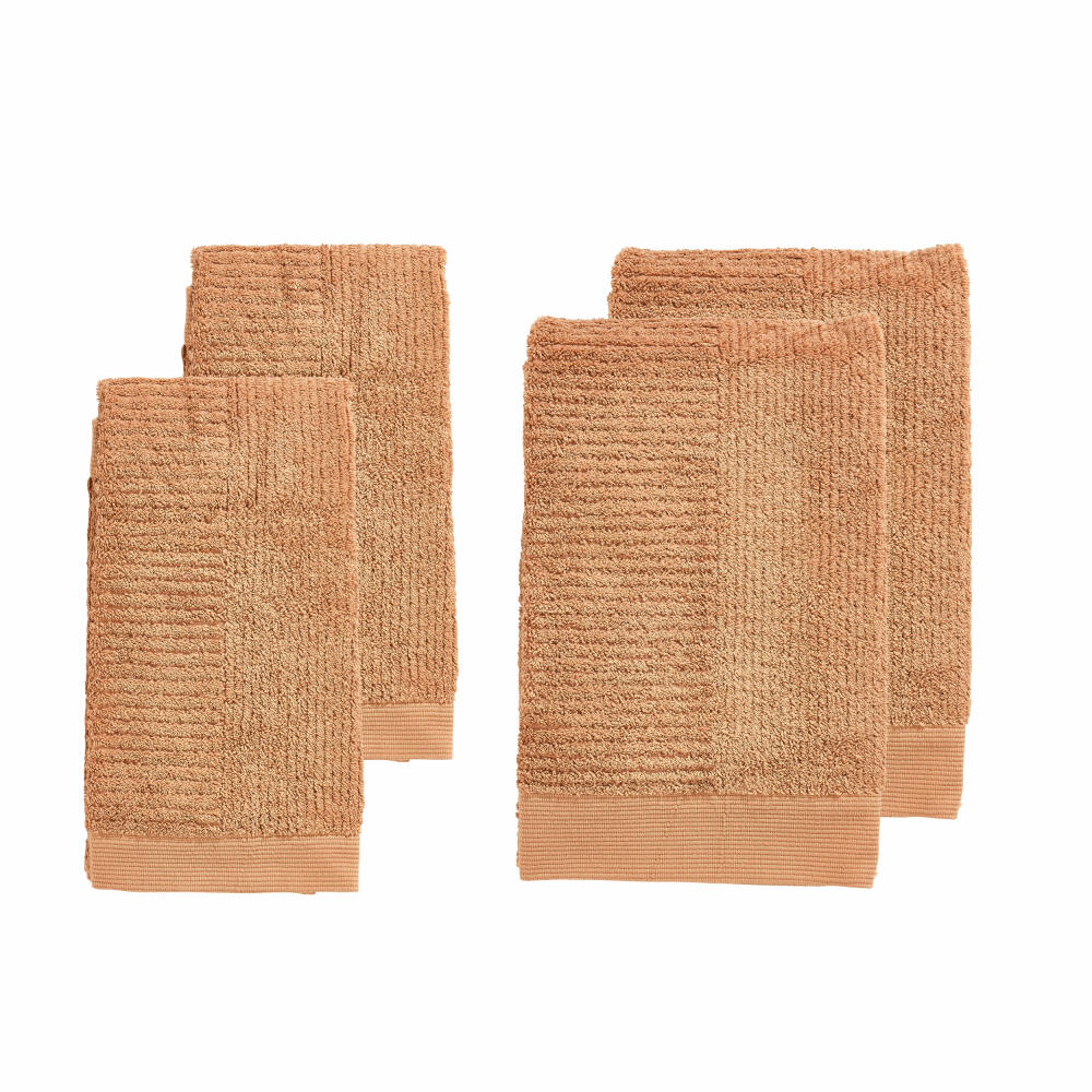 Zone Denmark Handtuch-Set Classic Mandarine 4-tlg., Baumwolle, Orange, 35154