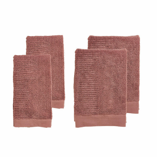 Zone Denmark Handtuch-Set Classic Peach Red 4-tlg., Handtücher, Baumwolle, Rot, 35155