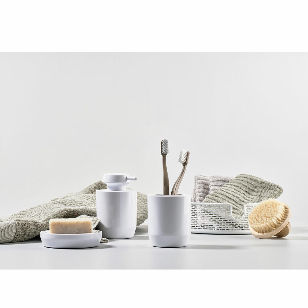 Zone Denmark toothbrush cup Suii, toothbrush cup, plastic, white, H 9 cm, 332183
