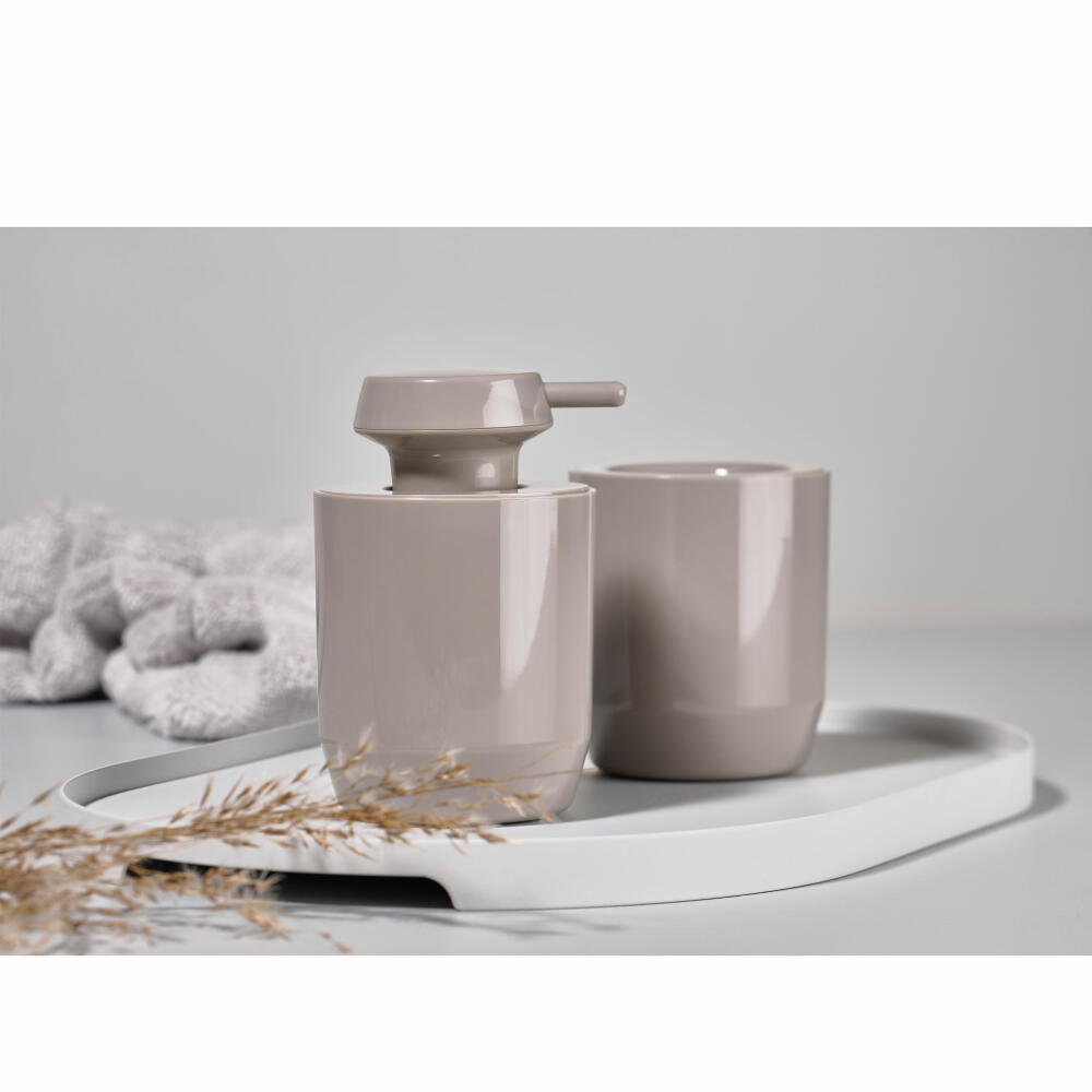 Zone Denmark toothbrush cup Suii, toothbrush cup, plastic, taupe, H 9 cm, 332185
