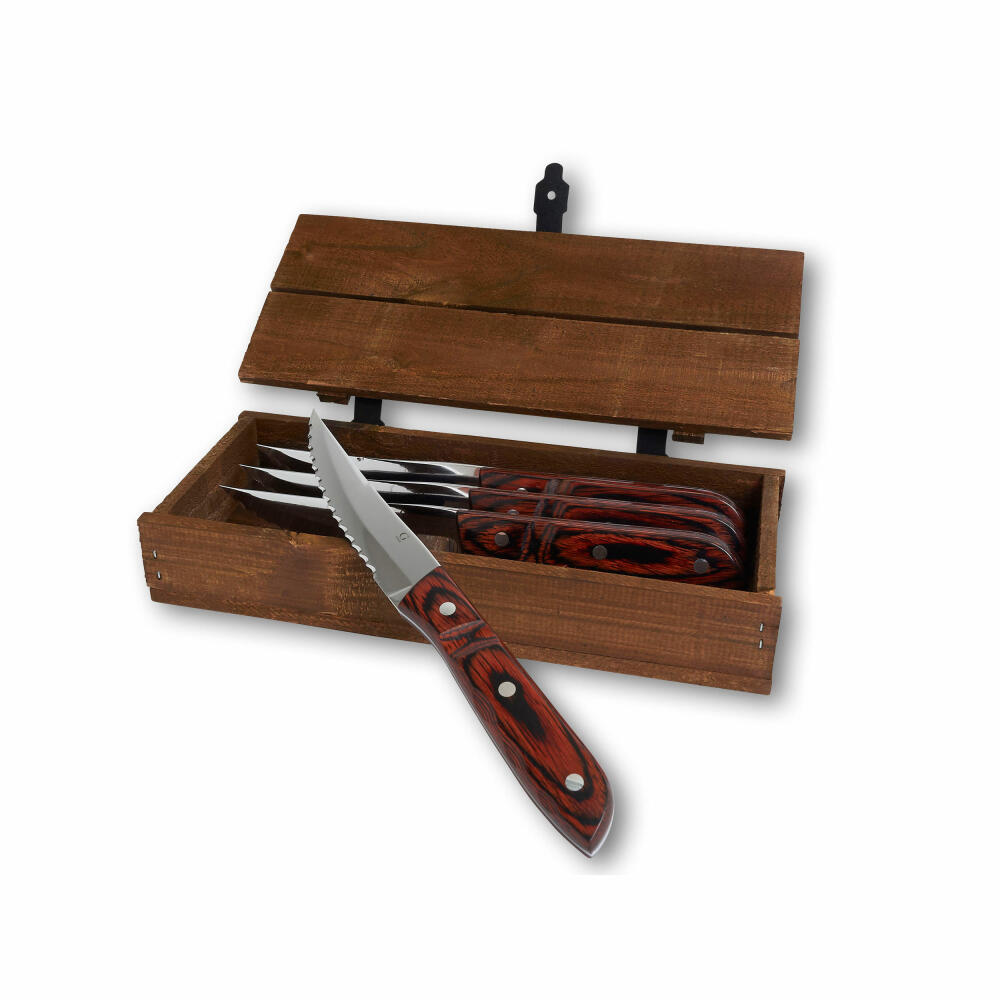 Gense Steakmesser XL Old Farmer Classic 4er Set, Holzlaminat, 18/8 Edelstahl, 23.5 cm, 20351