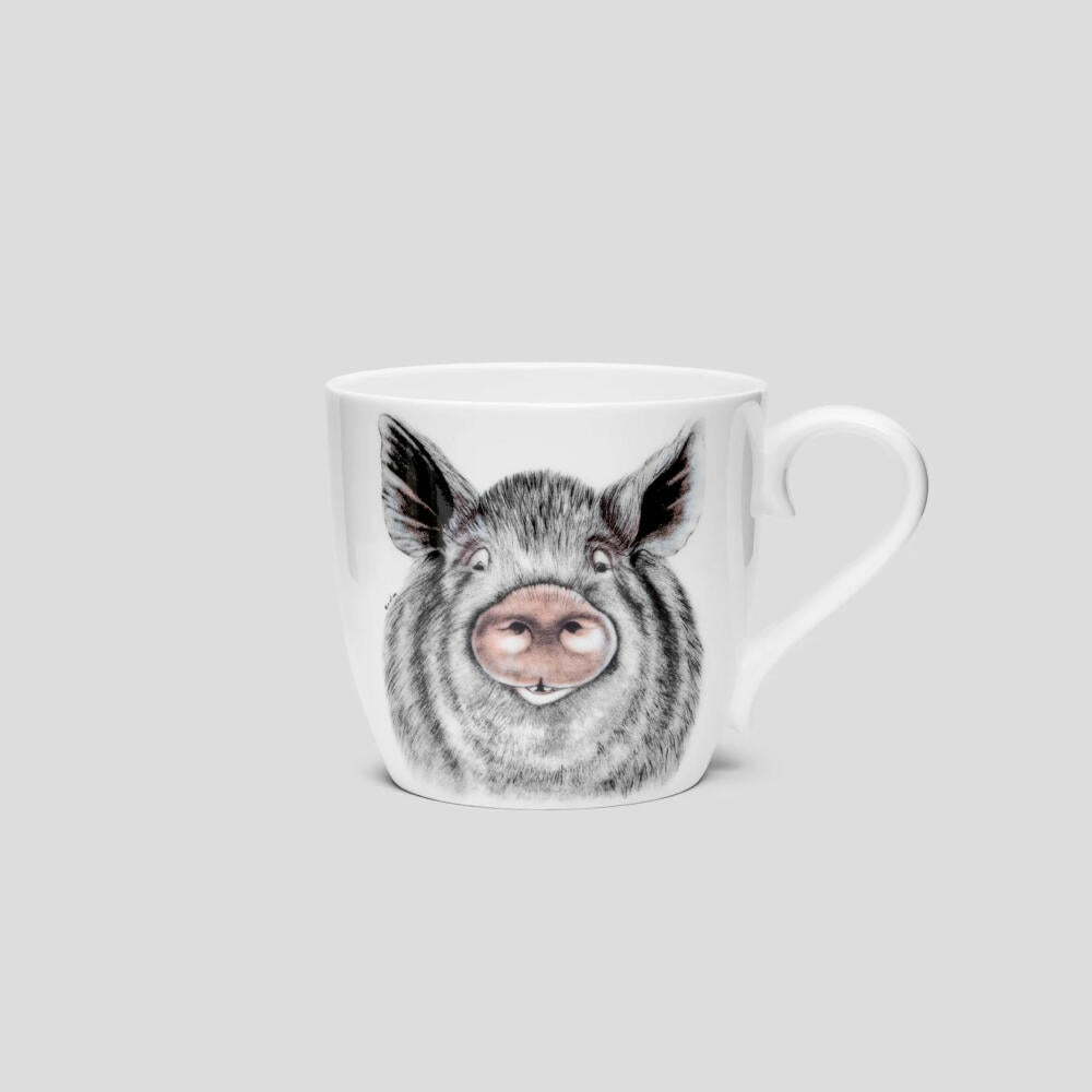 Charlotte Nicolin Becher Oscar, Tasse, Schwein, Fine Bone China, Bunt, 415 ml, MU7508