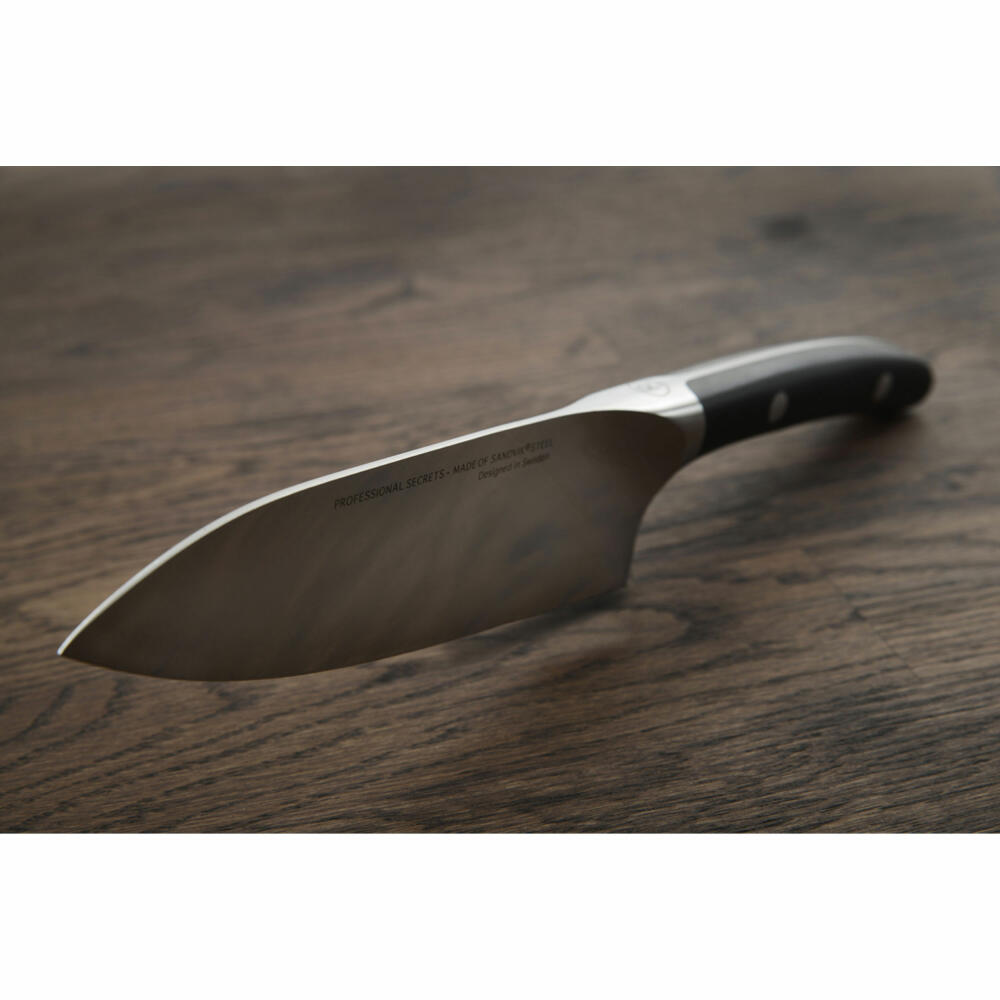 Professional Secrets Kitchen Chef's Knife Large, Steel / Fiberglass, Silver / Black, Total Length 32 cm, Blade Length 19.1 cm, 1013