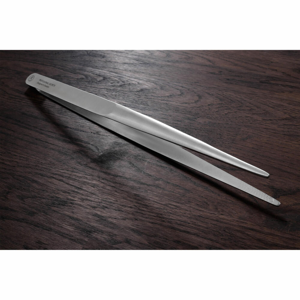 Professional Secrets Kitchen Kochpinzette, Küchenpinzette, Edelstahl Matt, Silberfarben, 30 cm, 1016