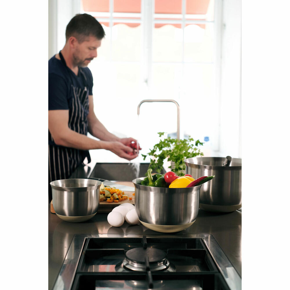 Professional Secrets Rührschüssel-Set, 3-tlg., Rührschüsseln, Edelstahl, 1.2 L + 2.5 L +5 L, 1068