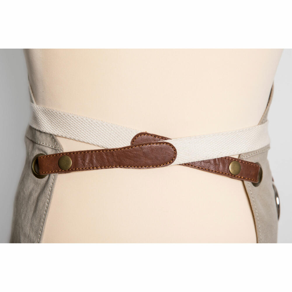 Professional Secrets Kitchen Apron, Linen Fabric, Grey-Green, 83 cm, 1039