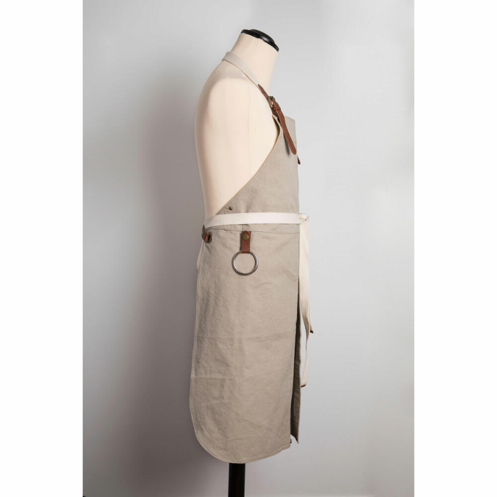 Professional Secrets Kitchen Apron, Linen Fabric, Grey-Green, 83 cm, 1039